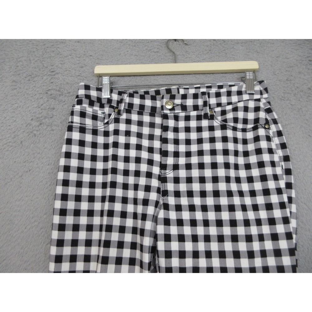 Chicos Preppy Pants Women 6 Chicos 0.5 Black White Gingham Cottagecore Casual - Picture 3 of 16